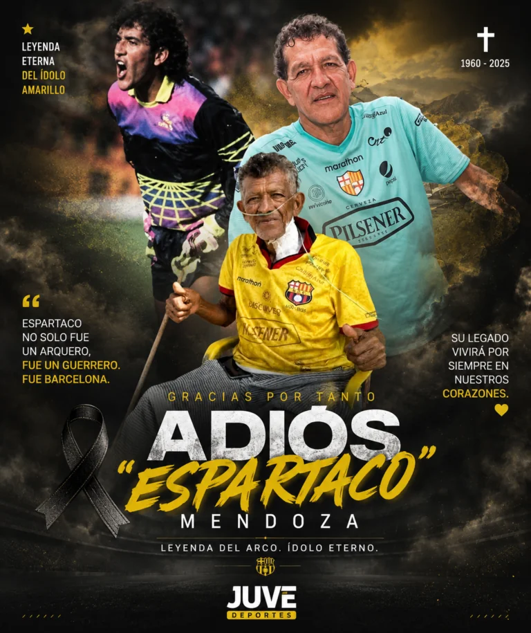 FALLECE VÍCTOR “ESPARTACO” MENDOZA, LEYENDA DEL ARCO DE BARCELONA SC