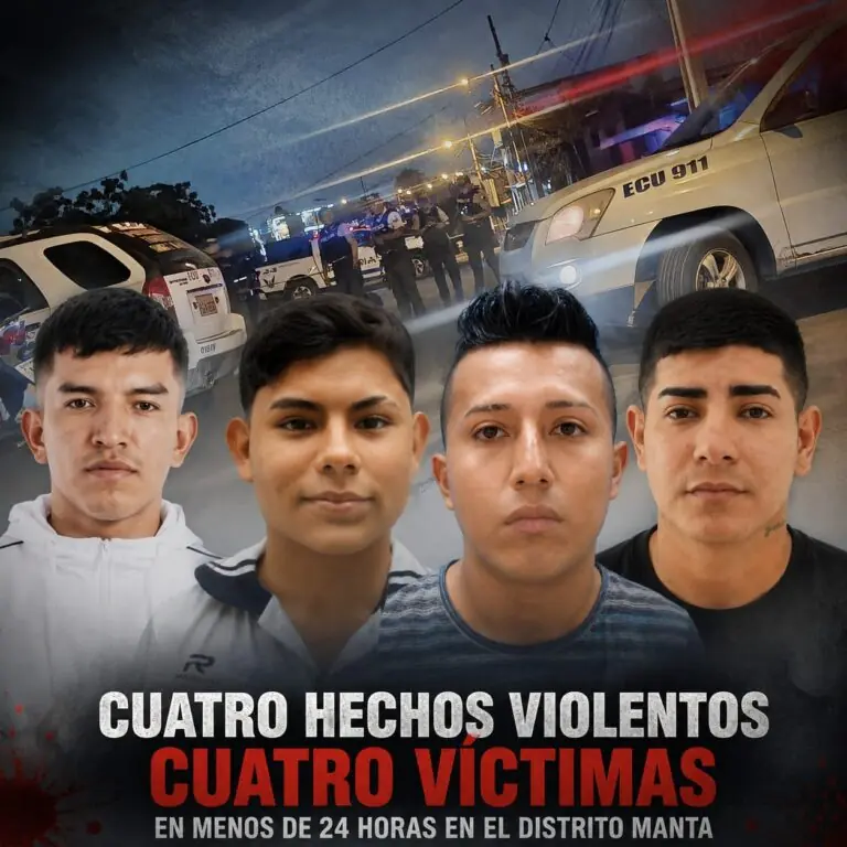 CUATRO HECHOS VIOLENTOS DEJARON CUATRO VÍCTIMAS MORTALES EN MENOS DE 24 HORAS EN EL DISTRITO MANTA